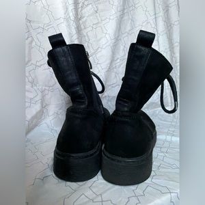 Black combat boots